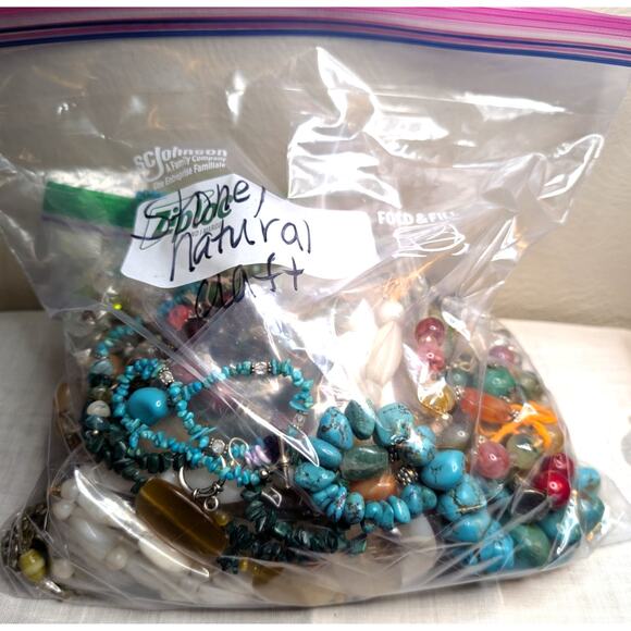 Natural Stone Glass Crystal Shell Craft Repurpose Bag Stella